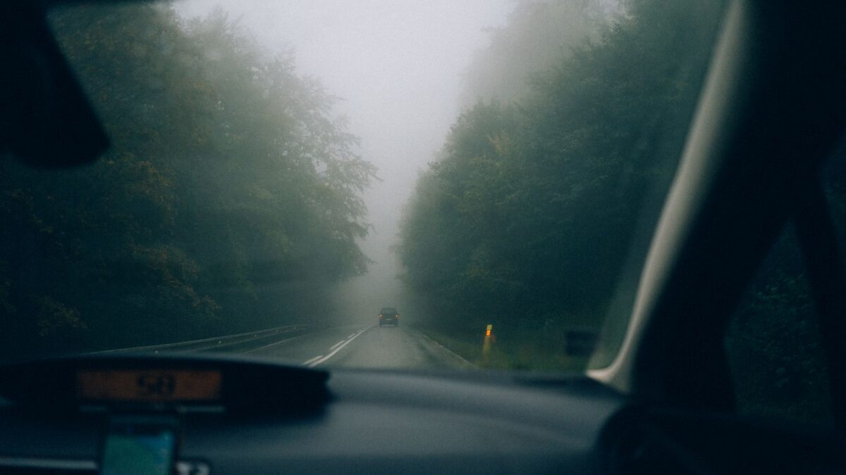 foggy car windshield